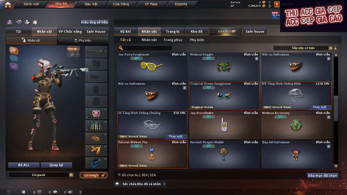 shop acc cf uy tin gia re